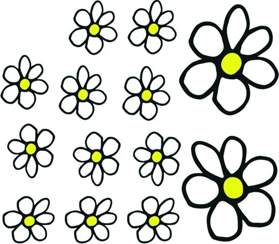 AutoStyle Sticker Flowers - wit/geel - 13.5x15.5cm