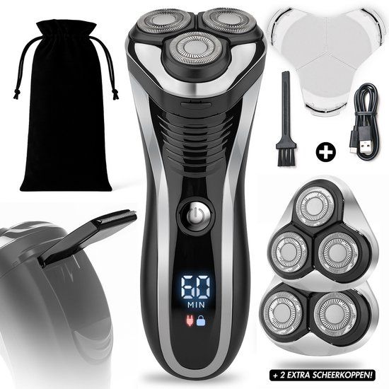 Sansbeauté® 2-in-1 Scheerapparaat Mannen met Trimmer S1111 + 2 Extra Scheerkoppen