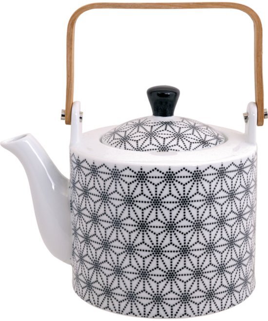 Tokyo Design Studio Nippon Black Theepot 1 3 liter in fraaie Geschenkdoos. Porseleinen Theepot met uitneembaar Theefilter