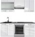 Vicco Fame-Line Unité de cuisine complète – 200 cm, WB anthracite blanc laqué/blanc