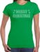 Bellatio Decorations Shoppartners Bv Glitter kersttrui t-shirt - groen - Merry Christmas - glitter steentjes / rhinestones - voor dames - kerst kleding XL