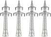 Kibri 38533 H0 Deco-set elektriciteitsmasten (4 stuks)