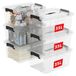 Boîtes de rangement avec couvercle, 6 pièces, transparent, empilable