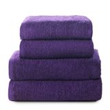 Fijalo Top Towel Plus - grote badhanddoeken - 2 handdoeken of wastafels + 2 douchehanddoeken - 100% katoen - violet