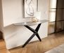 Zentharo table console Edge Polygonal 140x50 cm céramique béton gris métal noir