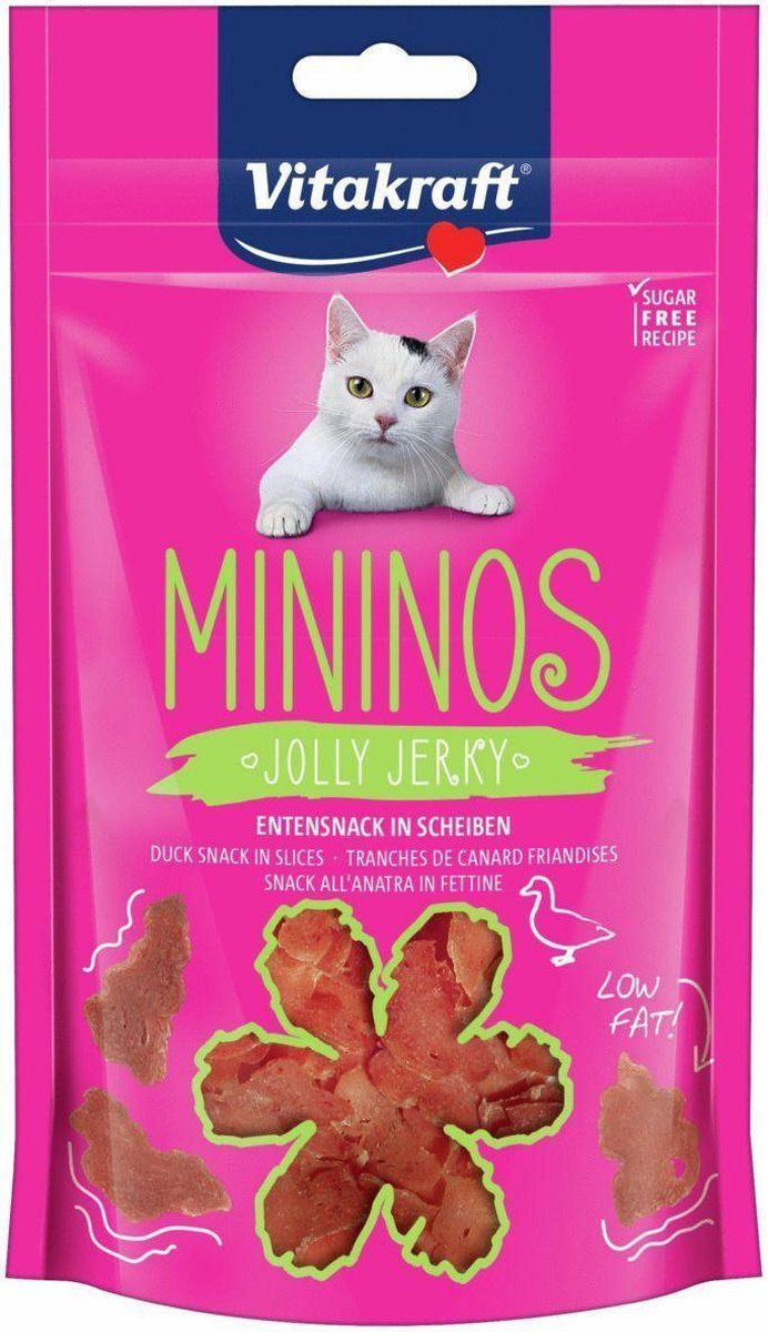 VITAKRAFT Mininos Jolly Jerky - Eend - Kattensnack - 40 g
