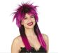Fiestas Guirca Carnaval verkleed pruik - punk/rockster - paars - voor dames - foute party