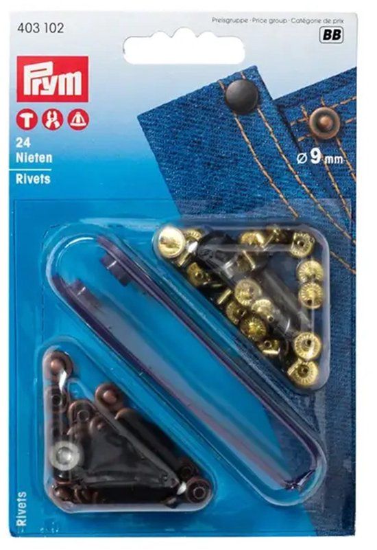 Prym Siernieten 24 stuks 9 mm brons 403 102