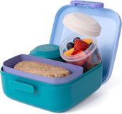 Amuse Rikko Lagoon Sky Bento Lunchbox - 550ml + 2x185ml - Broodtrommel Kinderen met 3 Compartimenten - BPA-vrije Bentobox - Brooddoos met Lekvrije Snackdoosjes