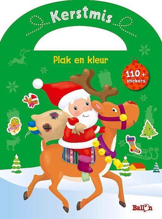 Kerstmis - Plak en kleur (met handvat) | De Ballon | 3+ jaar