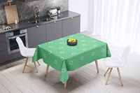 Bonamaison Tafelkleed, Anti-Mold, Sneldrogend, Waterdicht, 100% Polyester Tafellaken, Petroleum Groen, Wit, 140 x 140 Cm