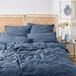 Blumtal Musselin linge de lit 200x220cm - Housse de couette 200x220 + 2x taies d'oreiller 80x80 bleu foncé