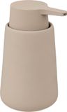 5five Zeeppompje/zeepdispenser Cocoon - kunststeen - beige - 300 ml - keuken/badkamer/toilet