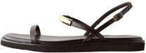 Next - Dames - Forever Comfort® platte sandalen met vierkante neus en metalen versiering - Bruin