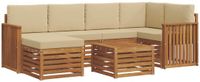 vidaXL - Bankset - 7-delig - Natuurlijk en Beige - Polyester