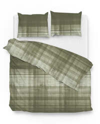 Lion Beddenshop Zo Home Dekbedovertrek Flanel Marley - kalamata groen - 240x200/220