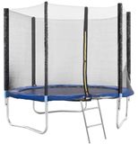 Trampoline avec filet de sécurité, diamètre 245 cm, bleu/noir, poids maximal de l'utilisateur : 150 kg