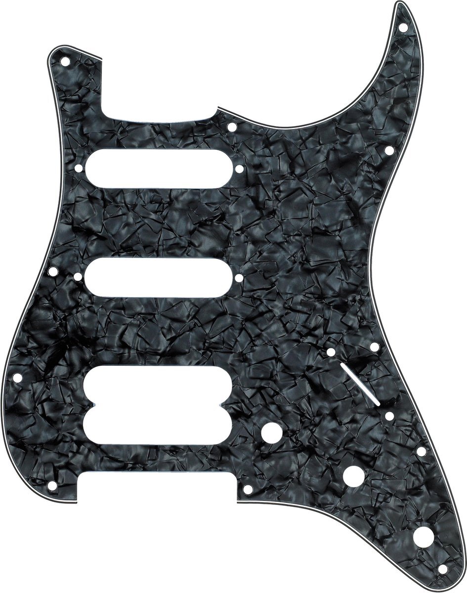 Fender Modern Pickguard Strat HSS zwart Pearl 4-Ply 11-Hole