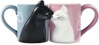 Huwelijkscadeau, Bol Kus- en katten-koffiepaar-bekerset, keramische theemok voor bruid en bruidegom, cadeau voor verjaardag, jubileum, bruiloft, verloving, Valentijnsdag, vriendin, vrouw