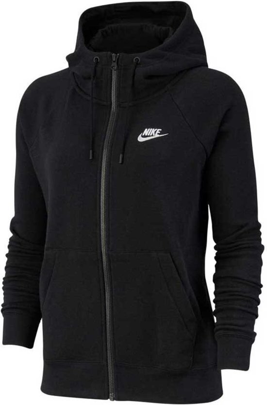 Nike Nsw Essntl Hoodie Fz Flc Dames Sportvest - Black/(White) - Maat XS