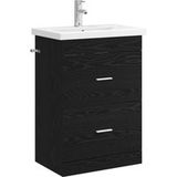 Maison Exclusive - Ensemble de meubles de salle de bain exclusif, imitation chêne noir, dimensions : 61 x 40 x 84,5 cm