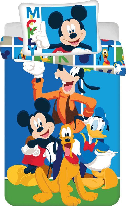 Disney Mickey Mouse Baby Dekbedovertrek Funny - 100 x 135 cm - Katoen