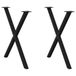 vidaXL Eettafelpoten X-vorm Zwart Staal 2 stuks 70 cm