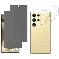 Phonillico® Zwart Anti-Spy gehard glas voor Samsung Galaxy S24 ULTRA en camerabescherming [Pack 2]