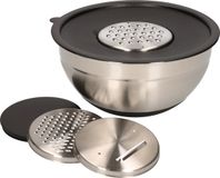 Merkloos Mengkom/raspkom inclusief 3 raspen 24 cm - Serveerschaal - Keukengerei - Mengkommen/beslagkommen - Pannenkoeken beslag kom