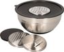 Merkloos Mengkom/raspkom inclusief 3 raspen 24 cm - Serveerschaal - Keukengerei - Mengkommen/beslagkommen - Pannenkoeken beslag kom