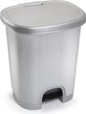 Plasticforte Pedaalemmer - zilver - kunststof - 27L - 45 cm
