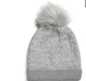 PIECES Pcnohanna Hood Lurex Light Grey Beanie Vrouwen One Size Katoen