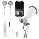BenBow Verfpistool in koffer 1,4 + 1,8 mm, 2 sproeiers, PK60 HVLP professionele kwaliteit spuitfles met emmer 600 ml, zwaartekrachtpistool, oplosmiddelverf, basis en primer