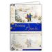 61-3011-2 Kaart Gelukkig Jaar Blauw met Goud, glinsterend Kinderdorp Sour the Snowflakes Bird Roodborstje Dennen - Formaat 17 x 11,5 cm met envelop