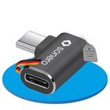 Sonero USB-C stekker op 90° hoek USB-C bus (1), adapter, USB-C adapter, 40 Gbps, 240 W, 8 K60 Hz, aluminium behuizing, zwart