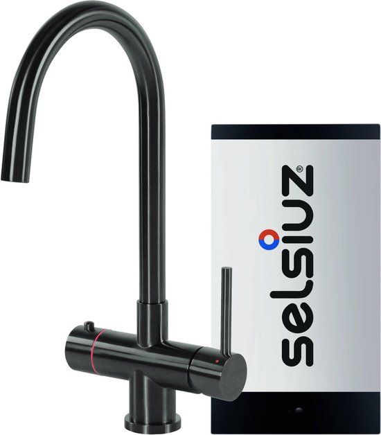 Selsiuz Rond Gun Metal Zwart met Single boiler - 350213