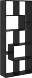 vidaXL Boekenkast - 8-laags - 67 x 25 x 162 cm - Bewerkt hout - Zwart Eiken