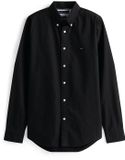 Tommy Hilfiger Heren Solid Heritage Oxford RF Shirt MW0MW35774 L/S Shirt, zwart, XXL