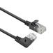 ACT CAT6A netwerkkabel 90° hoek naar rechts, U/UTP LSZH LAN-kabel, dun, 3,6 mm Slimline, flexibele ethernetkabel met RJ45-stekker, voor gebruik in datacenters, 1,5 meter, rechts, DC2951