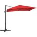 COSTWAY Parasol, 300x300 cm, Vin rouge