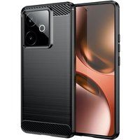 Realme Coque pour Realme GT 7 / GT 7T 5G - housse etui silicone gel carbone + verre trempe - NOIR
