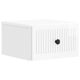 vidaXL Muurbevestigde Nachttafel Hoogglans Wit 33 x 34,5 x 20 cm