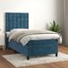 Maison Exclusive - Sommier à lattes de lit avec matelas bleu foncé 90x200 cm
