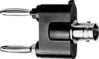 Telegärtner J01008A0620 Meetadapter BNC-bus - Banaanstekker 4 mm, Banaanstekker 4 mm Zwart, Zilver