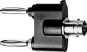 Telegärtner J01008A0620 Meetadapter BNC-bus - Banaanstekker 4 mm, Banaanstekker 4 mm Zwart, Zilver