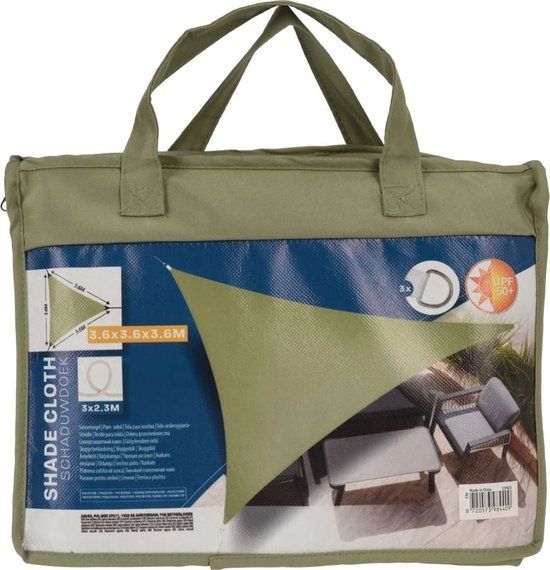 ProGarden Schaduwdoek Driehoek 3,6x3,6x3,6 m - Groen