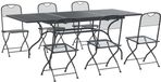 vidaXL Eettafel Set 7-delig Antracietkleurig Gaas en Staal