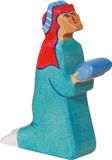Holztiger Balthasar Bleu Figurine en bois