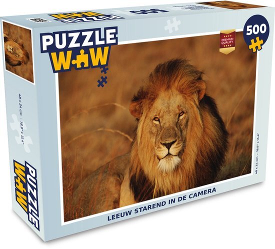 MuchoWow Puzzel Leeuw - Portret - Jacht - Legpuzzel - Puzzel 500 stukjes