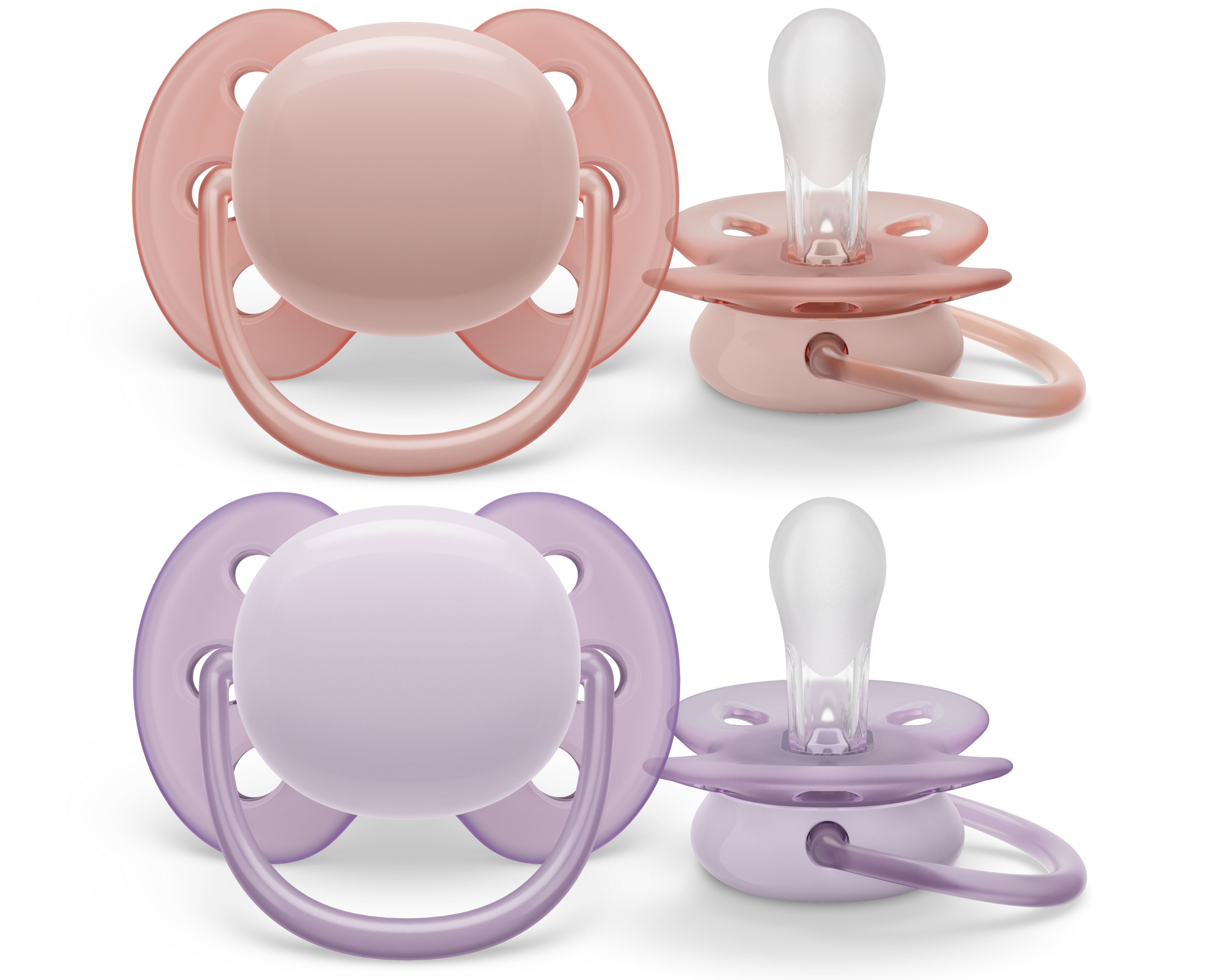 Philips Avent Ultra Soft Fopspeen - 0-6 Maanden - Roze/Paars - 2 Stuks